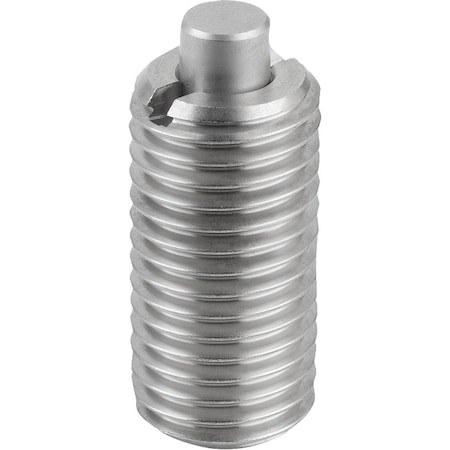 Spring Plunger Std Spring Force D=M05 L=18 Stainless Steel, Flat, Comp:Pin Stainless Steel, Pu=10